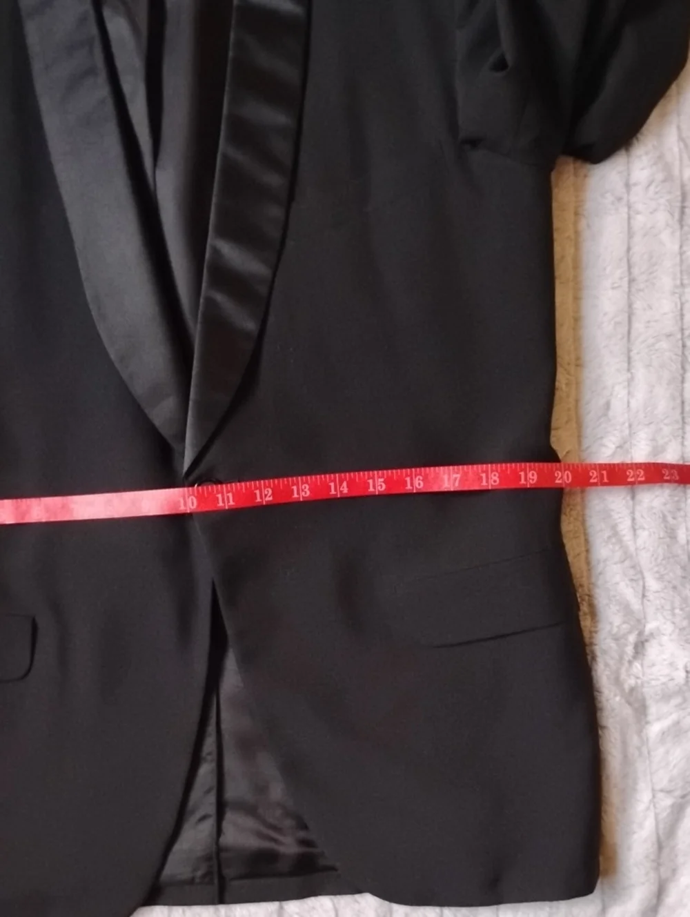 Black Men's Satin Lapel Tuxedo Blazer